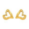 Aurelia Organic Heart Stud Earrings in Gold