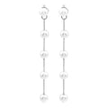 Luna Classic Pearl Drop Stud Earrings in Silver
