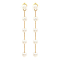 Luna Classic Pearl Drop Stud Earrings in Gold