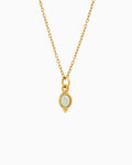 Iridescent Opal Oval Pendant Drop Necklace in Gold | Zoe Olivia Jewellery Australia