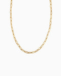 Essentials Gold Mini Paper Link Necklace