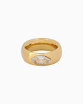Classic Thick Smooth Cubic Zirconia Ring | Zoe Olivia Jewellery Australia