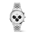 Daniel Wellington Iconic Chronograph Arch 5-Link Off- White Panda Silver