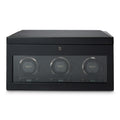 Wolf British Racing Triple Watch Winder with Storage Black
