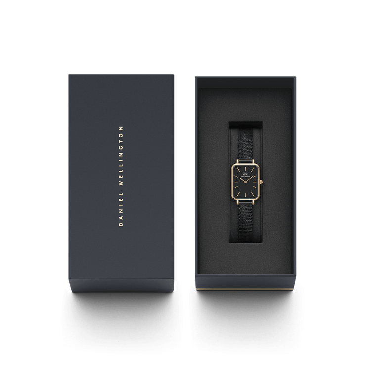 Daniel Wellington Quadro 20X26 Pressed Ashfield Rose Gold & Black Watch