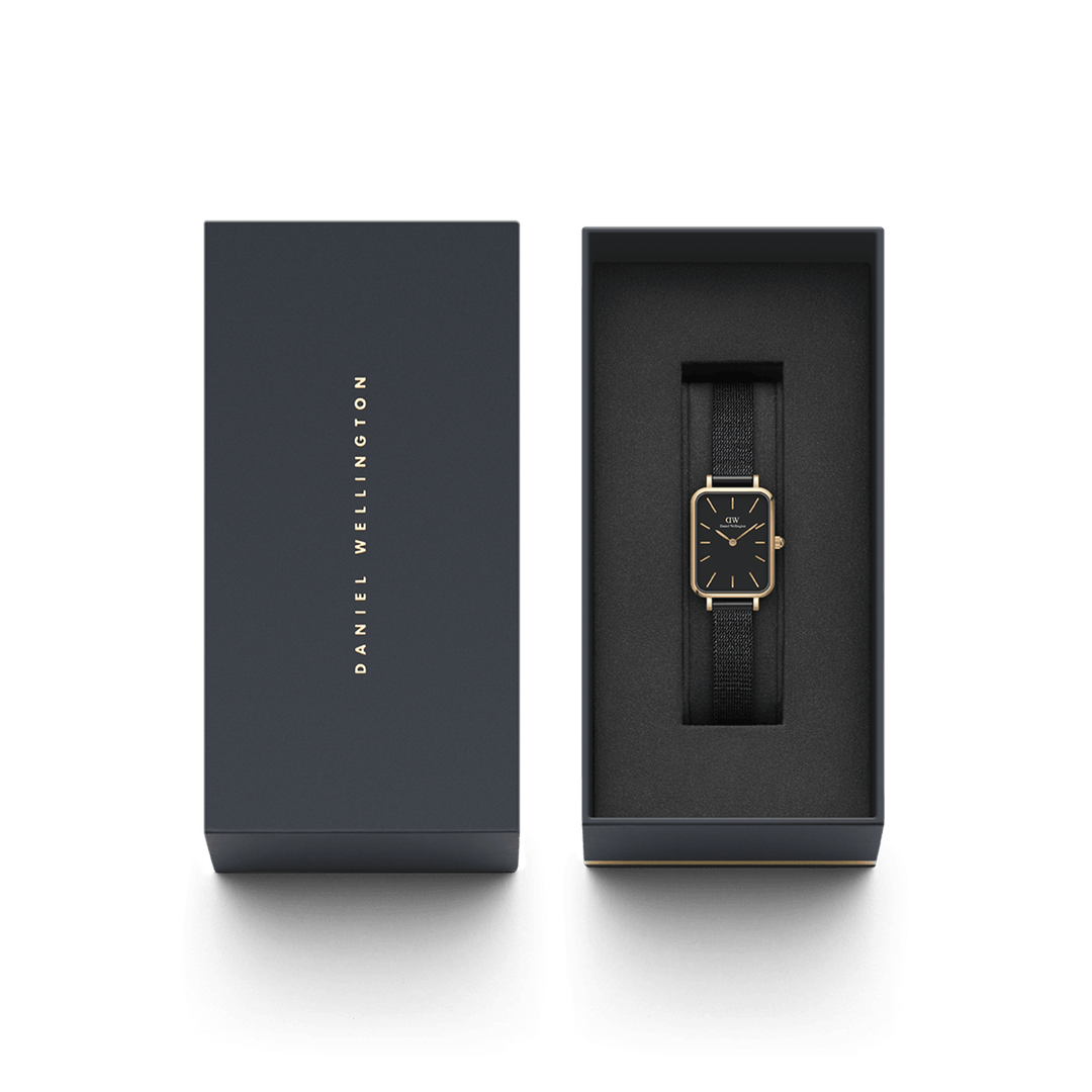 Daniel Wellington Quadro 29X36.5 Pressed Ashfield Rose Gold & Black Watch