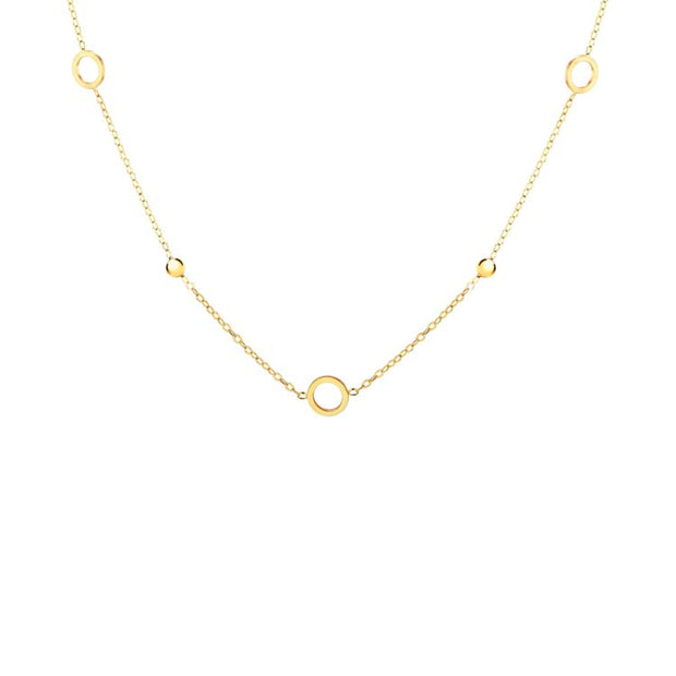 9K Yellow Gold Circle Bead Necklace 45cm | The Jewellery Boutique