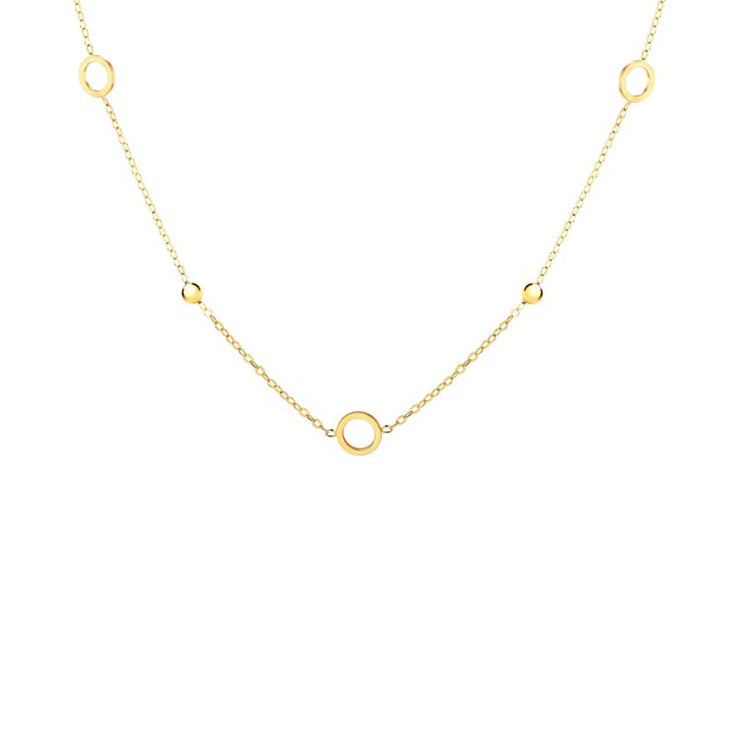 9K Yellow Gold Circle Bead Necklace 45cm | The Jewellery Boutique