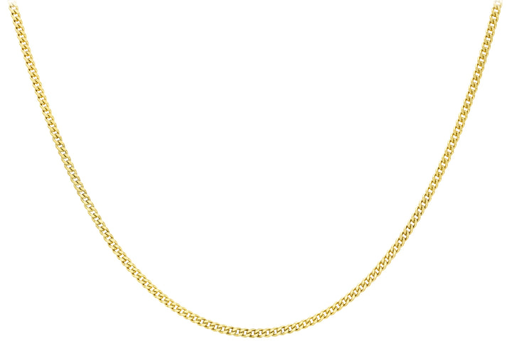 9K Yellow Gold 30 Diamond Cut Adjustable Curb Chain 41cm-46cm - image 3