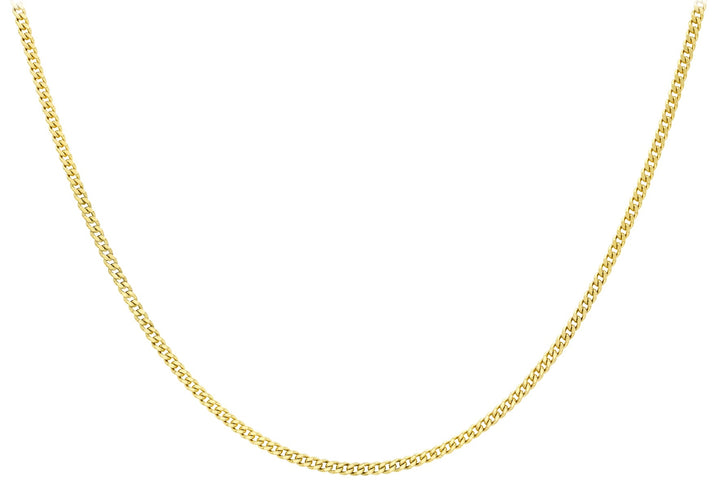 9K Yellow Gold 30 Diamond Cut Adjustable Curb Chain