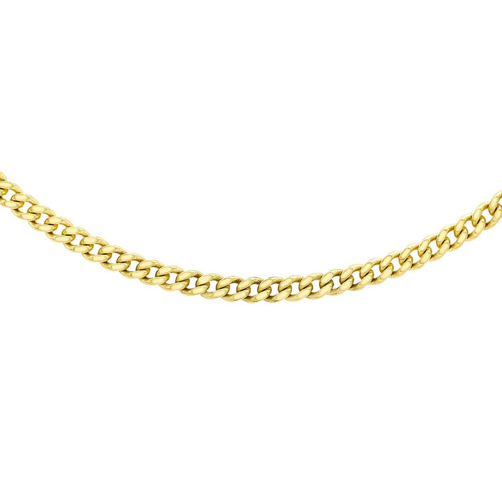 9K Yellow Gold 30 Diamond Cut Adjustable Curb Chain