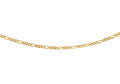 9K Yellow Gold 30 Diamond Cut Figaro 3+1 Necklace 50cm