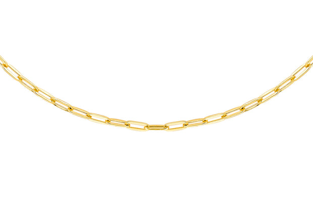 9K Yellow Gold Paper Chain Necklace 45 cm
