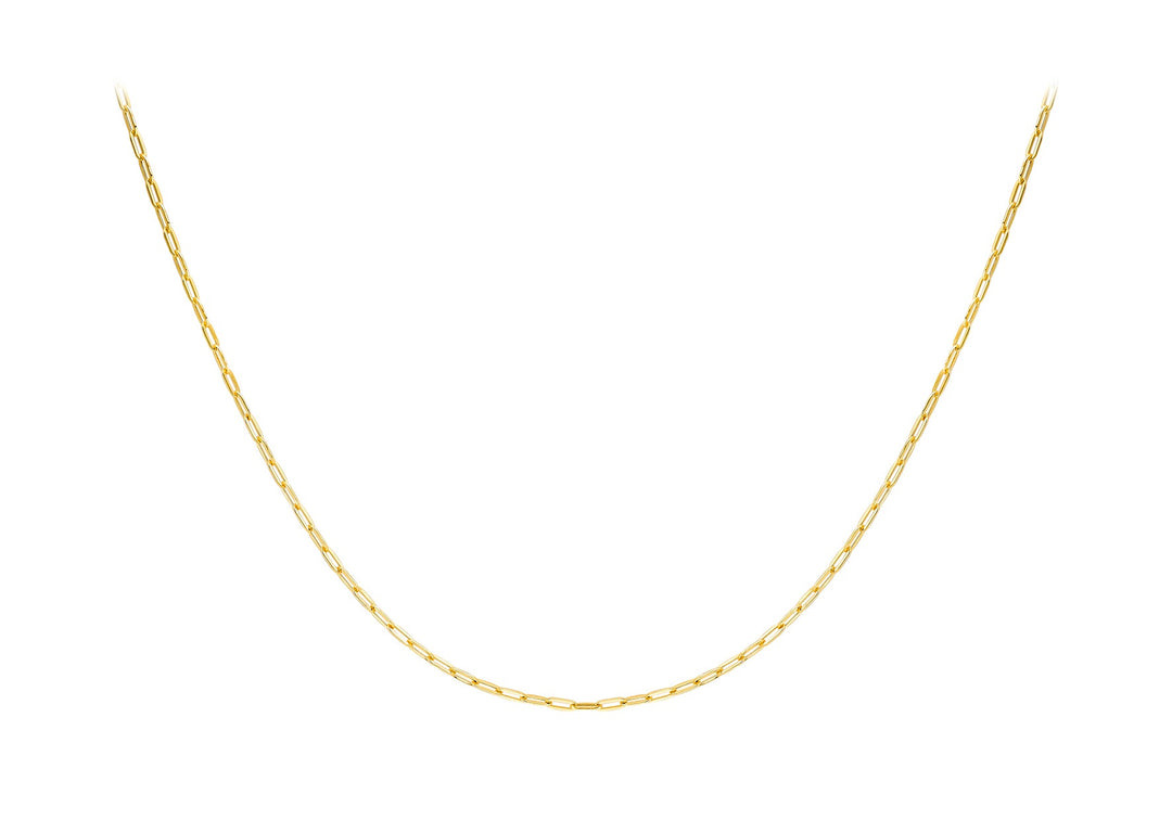 9K Yellow Gold Paper Chain Necklace