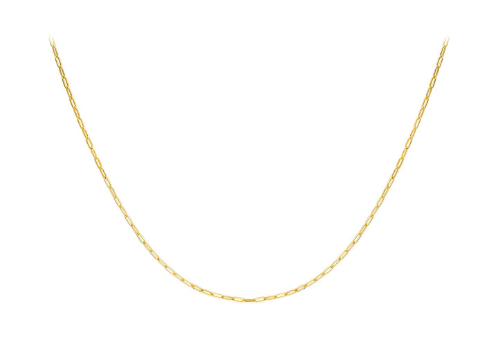 9K Yellow Gold Paper Chain Necklace