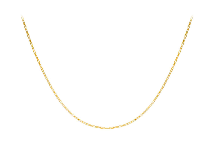 9K Yellow Gold Paper Chain Necklace 50 cm