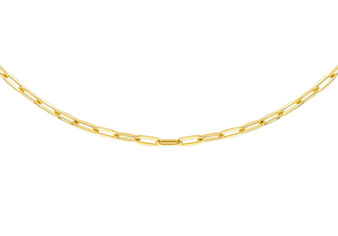 9K Yellow Gold Paper Chain Necklace