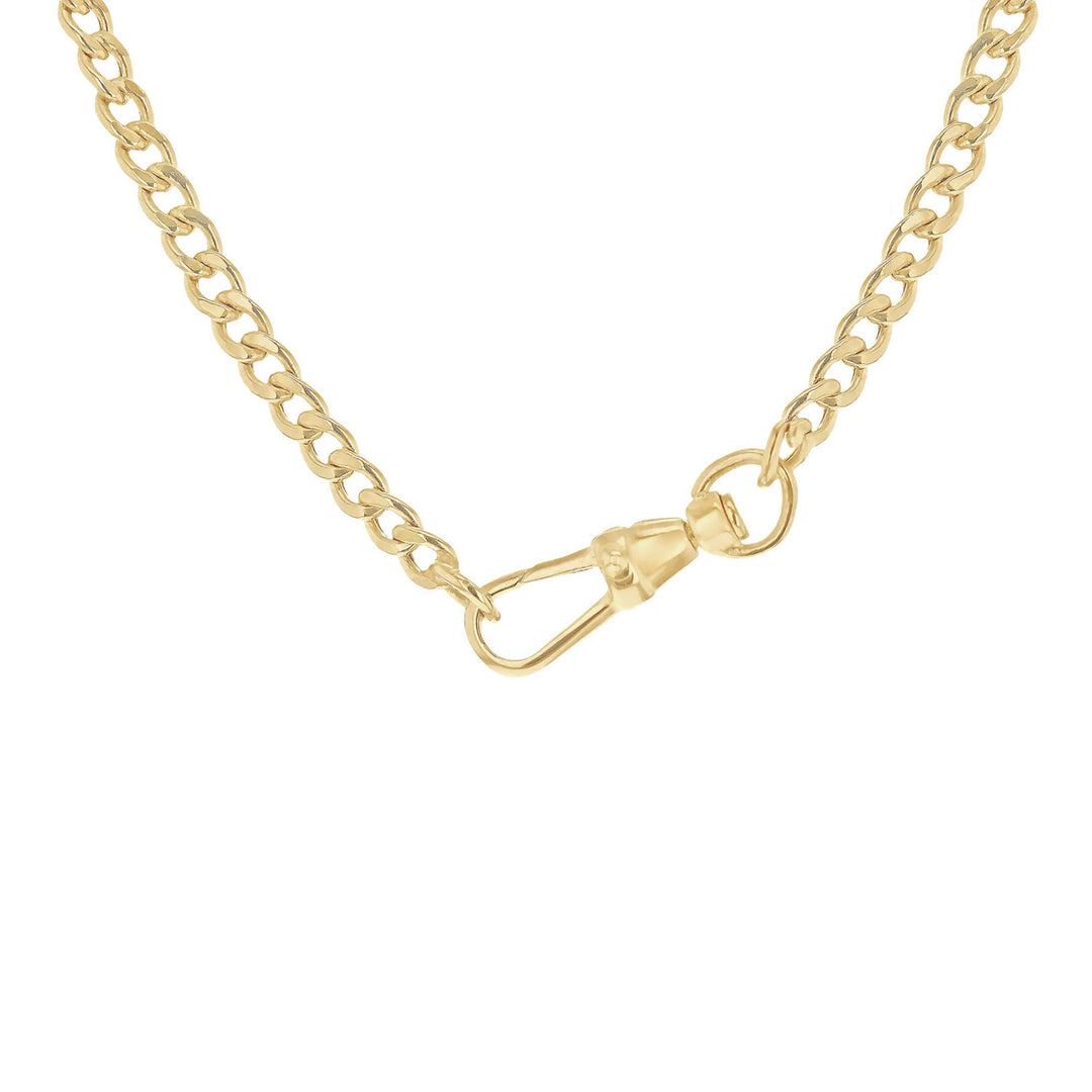 Glow 9K Gold Hollow Curb Albert T-Bar Necklace 45cm