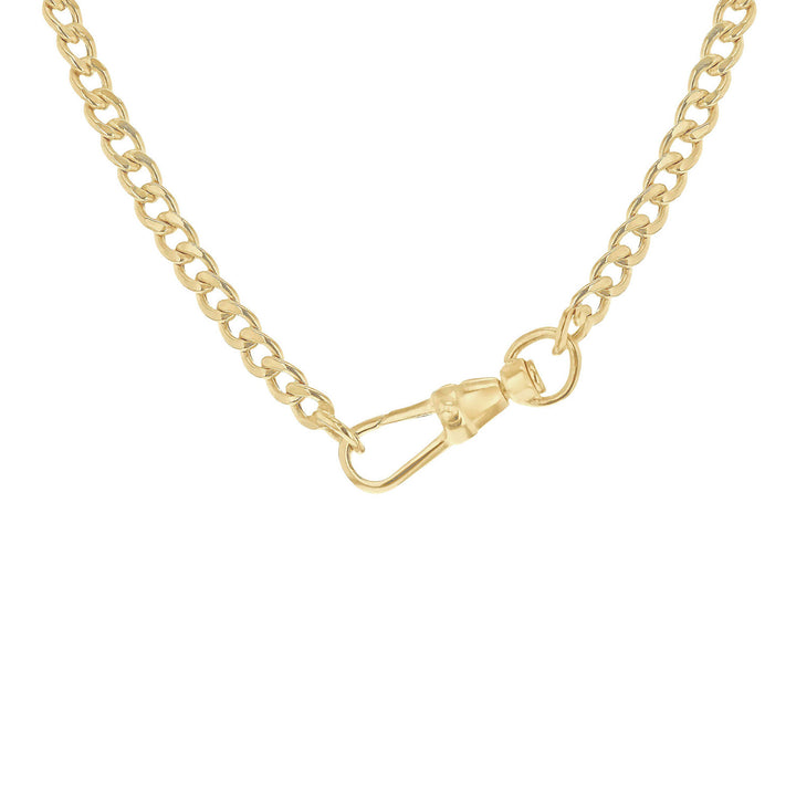 Glow 9K Gold Hollow Curb Albert T-Bar Necklace 45cm