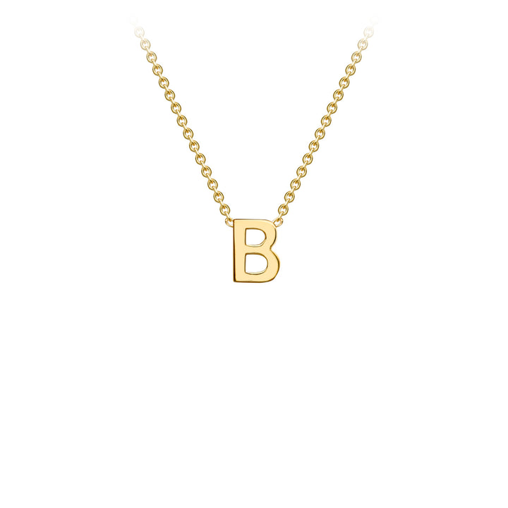 9K Yellow Gold 'B' Initial Adjustable Letter Necklace 38/43cm