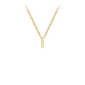 9K Yellow Gold 'I' Initial Adjustable Letter Necklace 38/43cm