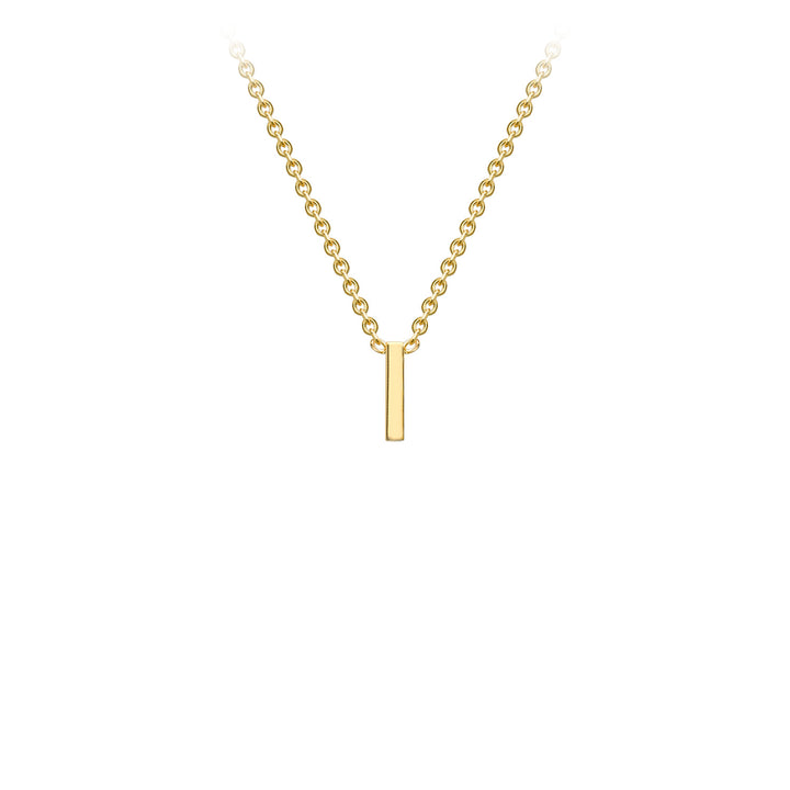 9K Yellow Gold 'I' Initial Adjustable Letter Necklace 38/43cm