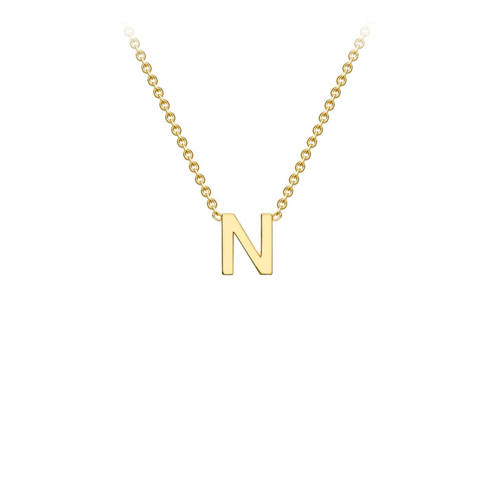 9K Yellow Gold 'N' Initial Adjustable Letter Necklace 38/43cm