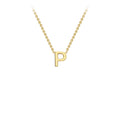 9K Yellow Gold 'P' Initial Adjustable Letter Necklace 38/43cm