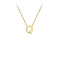 9K Yellow Gold 'Q' Initial Adjustable Letter Necklace 38/43cm