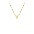 9K Yellow Gold 'V' Initial Adjustable Letter Necklace 38/43cm