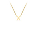 9K Yellow Gold 'X' Initial Adjustable Letter Necklace 38/43cm