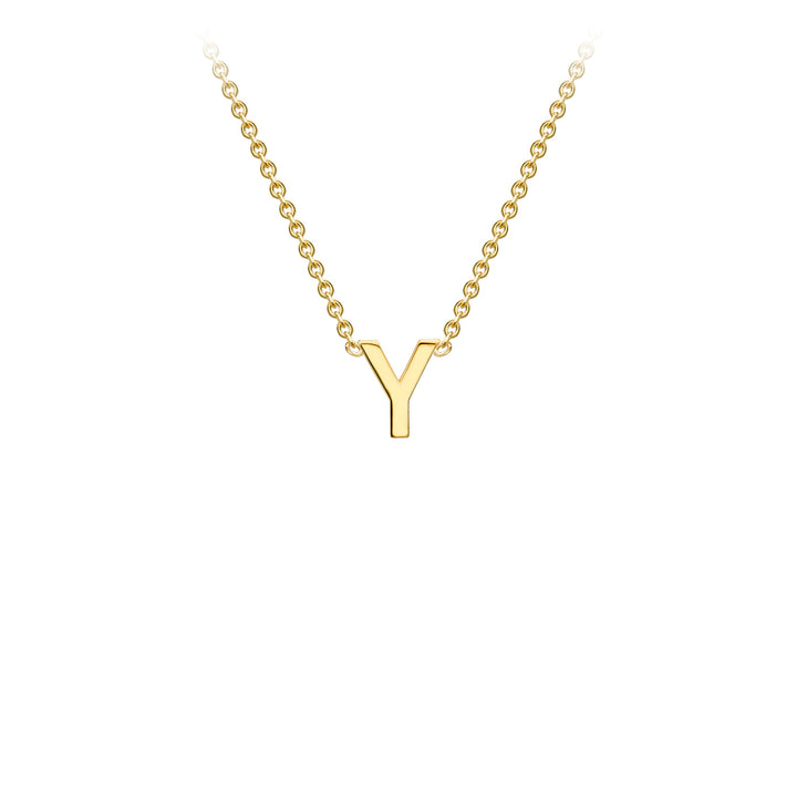 9K Yellow Gold 'Y' Initial Adjustable Letter Necklace 38/43cm