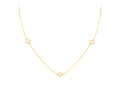 9K Yellow Gold 3 Mother-of-Pearl Petal Necklace 40-42.5 cm