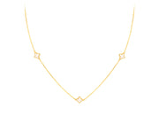 9K Yellow Gold 3 Mother-of-Pearl Petal Necklace 40-42.5 cm