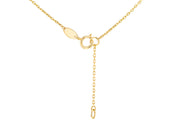 9K Yellow Gold 3 Malachite Petal Necklace 40-42.5 cm