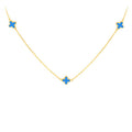 9K Yellow Gold Turquoise Petal Necklace 41+2.5cm | The Jewellery Boutique