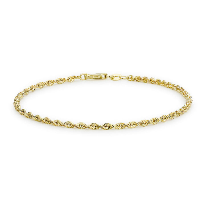 9K Yellow Gold Hollow Twist Bracelet 18 cm