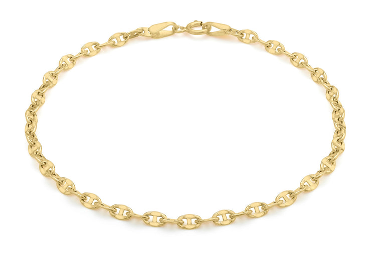 9K Yellow Gold Link Bracelet 18 cm