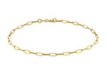 9K Yellow Gold Thin Paper Chain Bracelet 18.5 cm