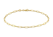 9K Yellow Gold Thin Paper Chain Bracelet 18.5 cm