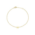 9K Yellow Gold Mini Initial 'H' Bracelet 15.5-19cm | The Jewellery Boutique