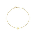 9K Yellow Gold Mini Initial 'K' Bracelet 15.5-19cm | The Jewellery Boutique