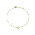 9K Yellow Gold Mini Initial 'N' Bracelet 15.5-19cm | The Jewellery Boutique
