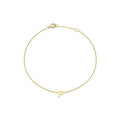 9K Yellow Gold Mini Initial 'P' Bracelet 15.5-19cm | The Jewellery Boutique