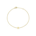 9K Yellow Gold Mini Initial 'R' Bracelet 15.5-19cm | The Jewellery Boutique