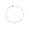 9K Yellow Gold Mini Initial 'Z' Bracelet 15.5-19cm | The Jewellery Boutique