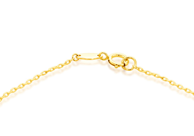 9K Yellow Gold 3 Malachite Petal Bracelet 19 cm