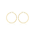 9K Yellow Gold Diamond Cut Hoop Earrings 42mm
