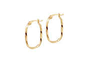 9K Yellow Gold Twist Oval Earrings