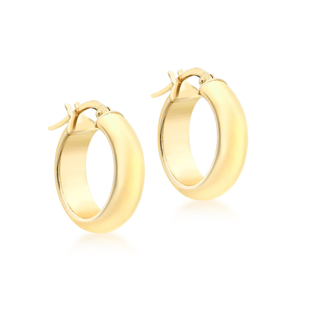 9K Yellow Gold Round Hoop Earrings 19mm